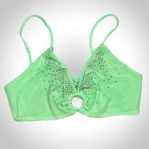 Elsie & Fred Neon Mint Mesh Triangle Top
